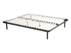 Vente-unique Sommier cadre à lattes 180 x 200 cm - 2x19 lattes - Avec pieds - Noir - KALISTA de YSMÉE* Sommier