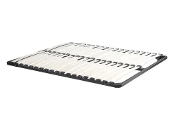 Vente-unique Sommier cadre à lattes 120 x 190 cm - 2x19 lattes - Sans pieds - Noir - KALISTA de YSMÉE* Sommier