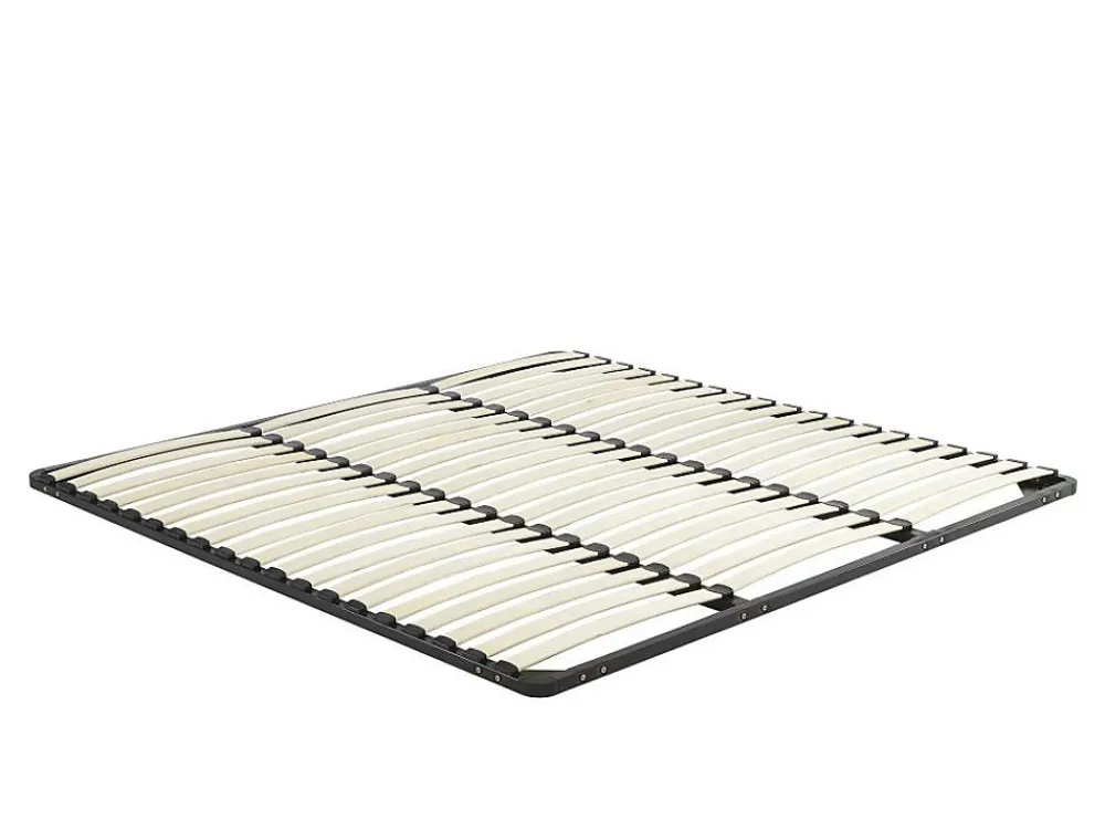 Sommier cadre à lattes 200 x 200 cm - 3x19 lattes - Sans pieds - Noir - KALISTA de YSMÉE>Vente-unique Online