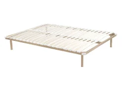 Sommier cadre à lattes 140 x 190 cm - 2x19 lattes avec pieds - Beige - KALISTA de YSMÉE>Vente-unique Best