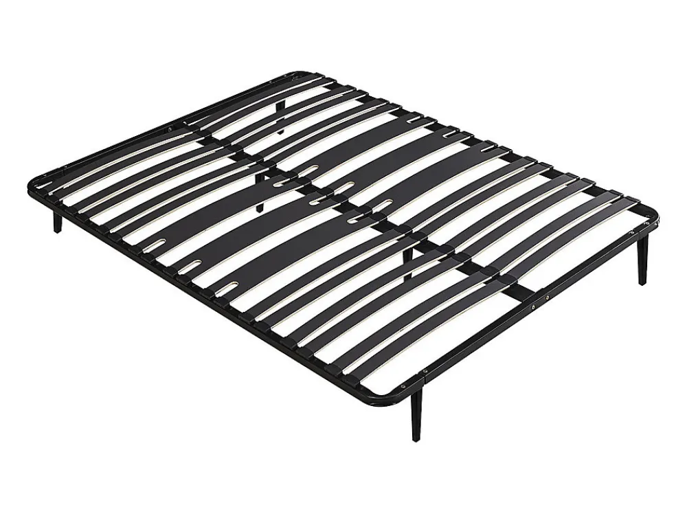 Sommier cadre à lattes 160 x 200 cm - 2 x 15 lattes - 3 zones soutien lombaire renforcé - Avec pied - Noir - CERRISI de YSMÉE>Vente-unique Hot