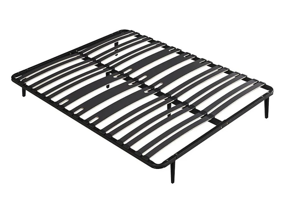 Sommier cadre à lattes 160 x 200 cm - 2 x 15 lattes - 3 zones soutien lombaire renforcé - Avec pied - Noir - CERRISI de YSMÉE>Vente-unique Hot