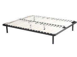 Sommier cadre à lattes 140 x 190 cm - 2x19 lattes - Avec pieds - Noir - KALISTA de YSMÉE><noscript><img width=
