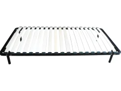 Vente-unique Sommier cadre à lattes 90 x 190 cm - 19 lattes - Avec pieds- Noir - KALISTA de YSMÉE* Sommier