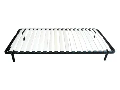 Vente-unique Sommier cadre à lattes 90 x 190 cm - 19 lattes - Avec pieds- Noir - KALISTA de YSMÉE* Sommier