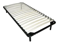 Vente-unique Sommier cadre à lattes 90 x 190 cm - 19 lattes - Avec pieds- Noir - KALISTA de YSMÉE* Sommier