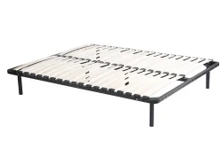 Vente-unique Sommier cadre à lattes 160 x 200 cm - 2x19 lattes - Avec pieds - Noir - KALISTA de YSMÉE* Sommier