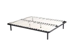 Vente-unique Sommier cadre à lattes 160 x 200 cm - 2x19 lattes - Avec pieds - Noir - KALISTA de YSMÉE* Sommier