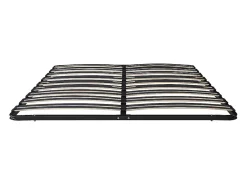 Sommier cadre à lattes 140 x 190 cm - 2 x 15 lattes - 3 zones soutien lombaire renforcé - Sans pied - Noir - CERRISI de YSMÉE><noscript><img width=