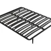 Sommier cadre à lattes 140 x 190 cm - 2 x 15 lattes - 3 zones soutien lombaire renforcé - Avec pied - Noir - CERRISI de YSMÉE>Vente-unique