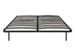 Sommier cadre à lattes 140 x 190 cm - 2 x 15 lattes - 3 zones soutien lombaire renforcé - Avec pied - Noir - CERRISI de YSMÉE>Vente-unique