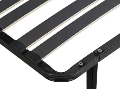 Sommier cadre à lattes 140 x 190 cm - 2 x 15 lattes - 3 zones soutien lombaire renforcé - Avec pied - Noir - CERRISI de YSMÉE><noscript><img width=