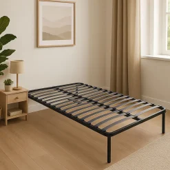 Sommier Cadre à lattes Renforcé 180x200 cm - Compatible avec tous matelas - Soutien réglable - 17 lattes en 9mm - Structure métal>Nuits D'Or Discount