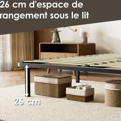 Sommier cadre à lattes 140x190 cm, 2x14 rangs><noscript><img width=