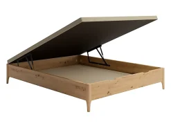 Vente-unique Sommier coffre 140 x 190 cm - Naturel clair - VEONA de YSMÉE* Sommier