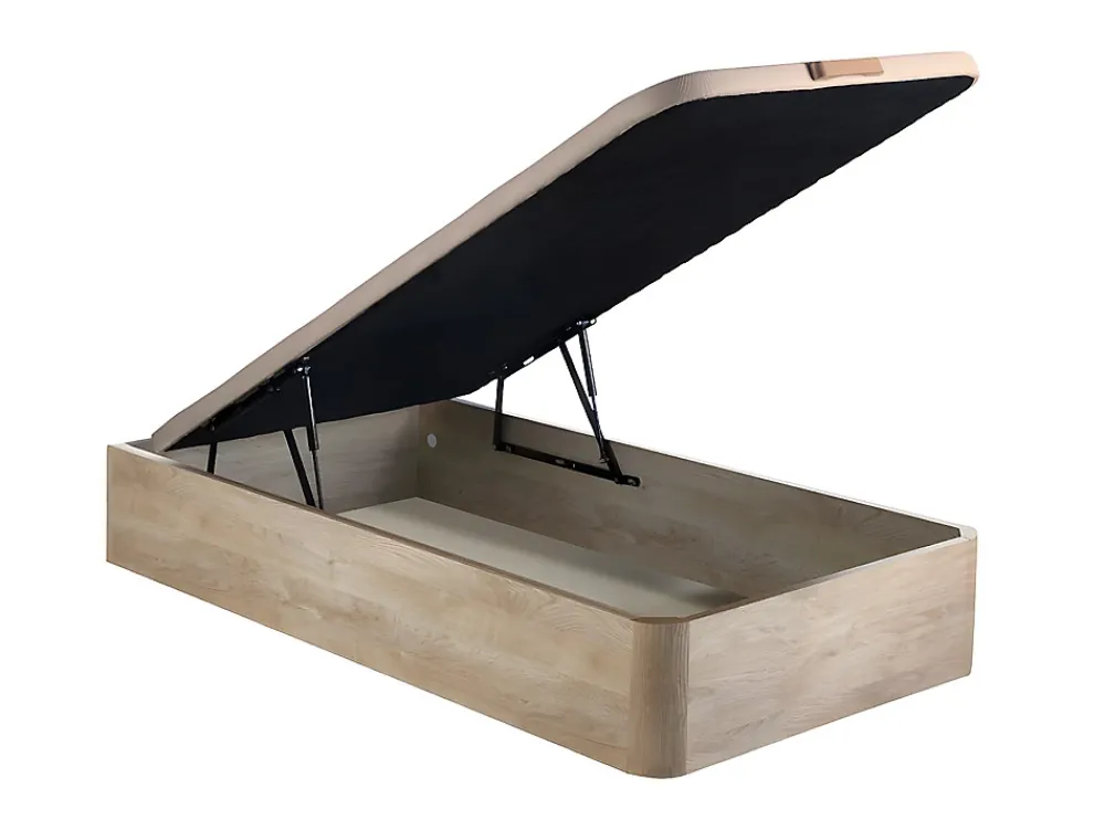 Vente-unique Sommier coffre 90 x 190 cm - Naturel clair - HESTIA de YSMÉE* Lit Coffre
