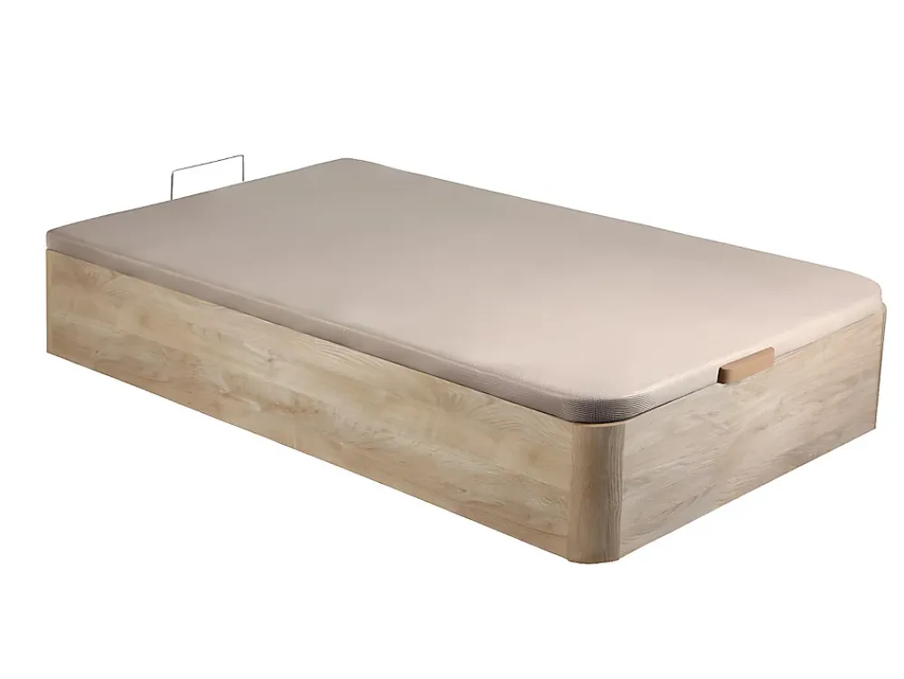 Vente-unique Sommier coffre 90 x 190 cm - Naturel clair - HESTIA de YSMÉE* Lit Coffre