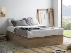 Vente-unique Sommier coffre 160 x 200 cm - Naturel clair - HESTIA de YSMÉE* Lit Coffre