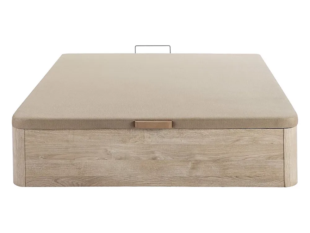 Vente-unique Sommier coffre 160 x 200 cm - Naturel clair - HESTIA de YSMÉE* Lit Coffre