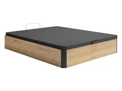 Sommier coffre 120 x 200 cm - Naturel clair et noir - NAMOSI de YSMÉE>Vente-unique Outlet
