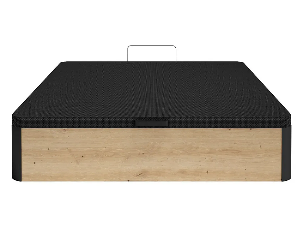 Sommier coffre 120 x 200 cm - Naturel clair et noir - NAMOSI de YSMÉE>Vente-unique Outlet