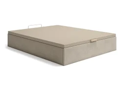 Sommier coffre 160 x 200 cm - Tissu beige - CENOVAS de YSMÉE>Vente-unique Discount