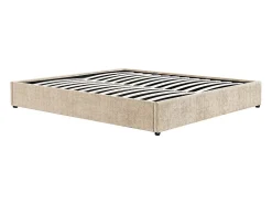 Vente-unique Sommier coffre 160 x 200 cm en tissu texturé - Beige - FIRMEO de YSMÉE* Sommier