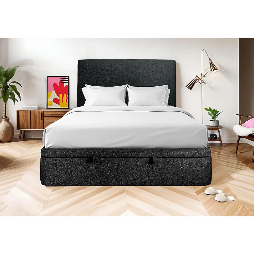 Sommier Coffre Bouclette Noir 180x200 H39cm>Sommeil De Plomb New