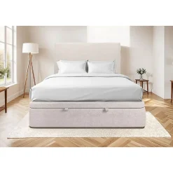 Sommeil De Plomb Sommier Coffre Tissu Beige clair 140x200 H39cm* Sommier