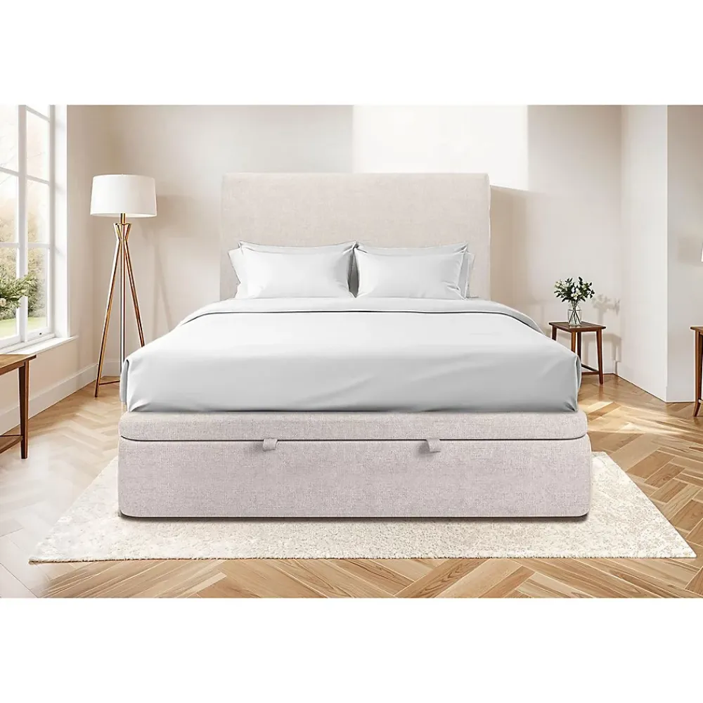 Sommeil De Plomb Sommier Coffre Tissu Beige clair 140x200 H39cm* Sommier