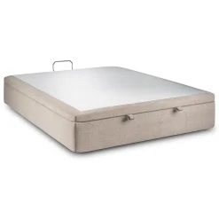 Sommier Coffre Tissu Beige brun 140x190 H39cm>Sommeil De Plomb Discount