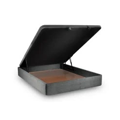 Sommeil De Plomb Sommier Coffre Tissu Gris anthracite 140x190 H39cm* Sommier