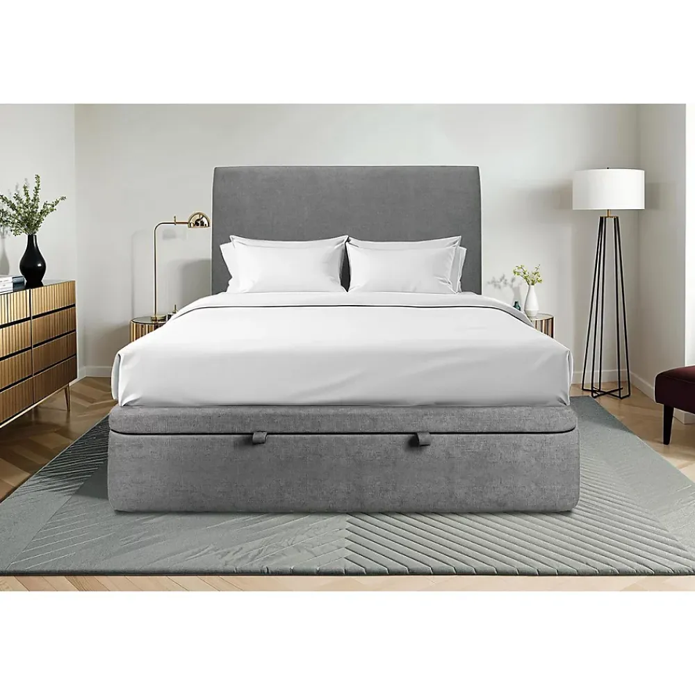 Sommeil De Plomb Sommier Coffre Tissu Gris anthracite 140x190 H39cm* Sommier