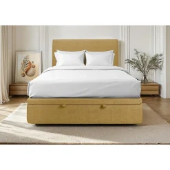 Sommier Coffre Tissu Jaune 140x190 H39cm>Sommeil De Plomb Sale