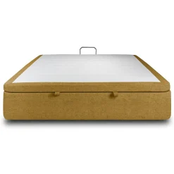 Sommier Coffre Tissu Jaune 140x190 H39cm><noscript><img width=