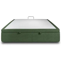 Sommier Coffre Tissu Vert 160x200 H39cm><noscript><img width=