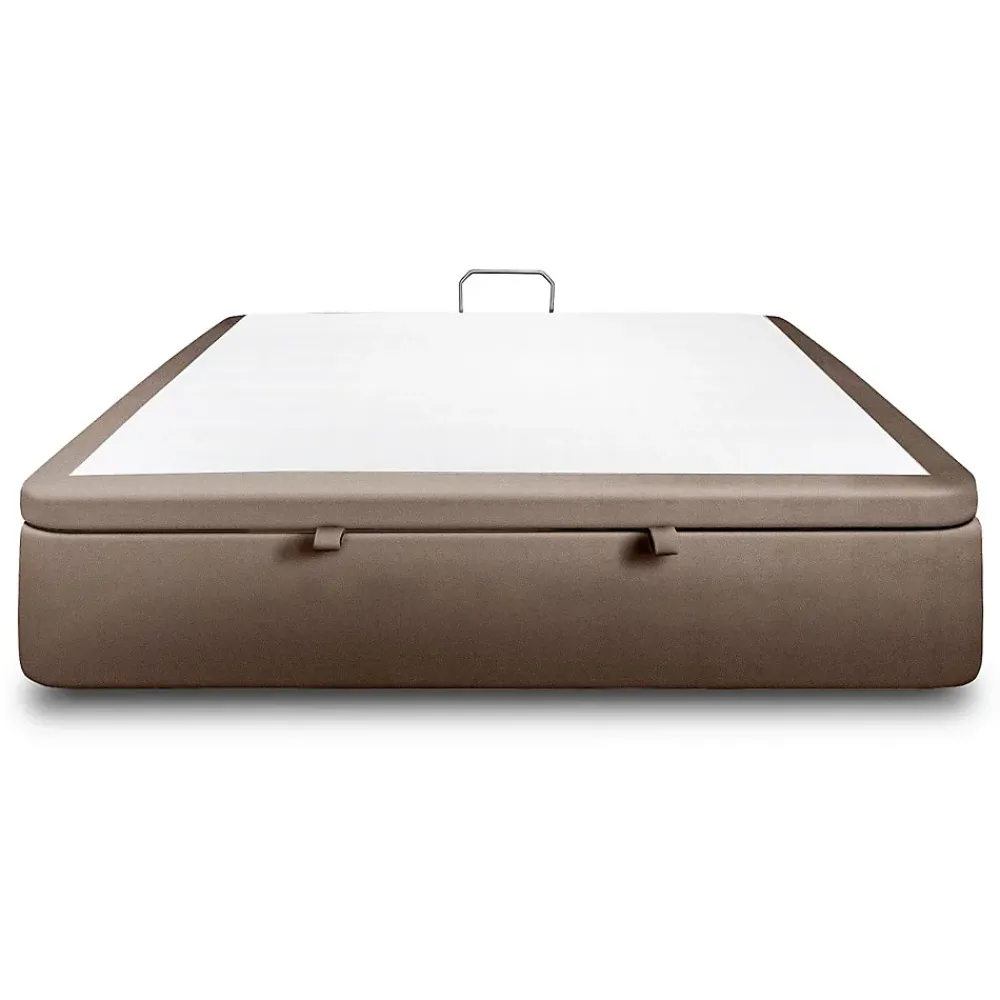 Sommeil De Plomb Sommier Coffre Velours Taupe 200x200 H39cm* Sommier