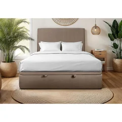 Sommier Coffre Velours Taupe 160x200 H39cm>Sommeil De Plomb