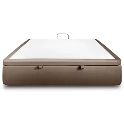 Sommier Coffre Velours Taupe 160x200 H39cm><noscript><img width=