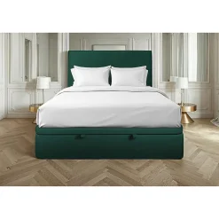 Sommeil De Plomb Sommier Coffre Velours Vert 140x190 H39cm* Sommier