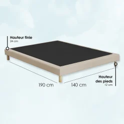Sommier déco tapissier 140x190><noscript><img width=