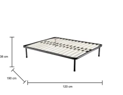 Talamo Italia Sommier de relaxation 120x190 cm 1 hauteur 38 cm* Sommier