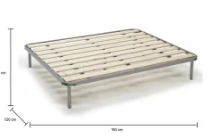 Talamo Italia Sommier double Adeena, Sommier orthopédique à lattes rabotées, 100% Made in Italy, 120x190h31 cm* Sommier