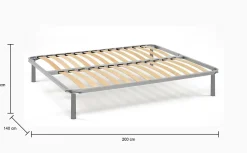 Talamo Italia Sommier double Alga, Sommier orthopédique en contreplaqué de bouleau avec 14 lattes, 100% Made in Italy, 140x200h 34 cm* Sommier