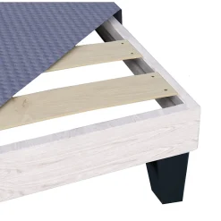 Sommier en bois Tapissier Kit 140x190 cm Coloris Gris ciment Livré en kit><noscript><img width=
