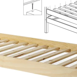Idimex Sommier en pin massif, 15 lattes sans cadre, compatible couchage 80x190 et 80x200 cm* Sommier