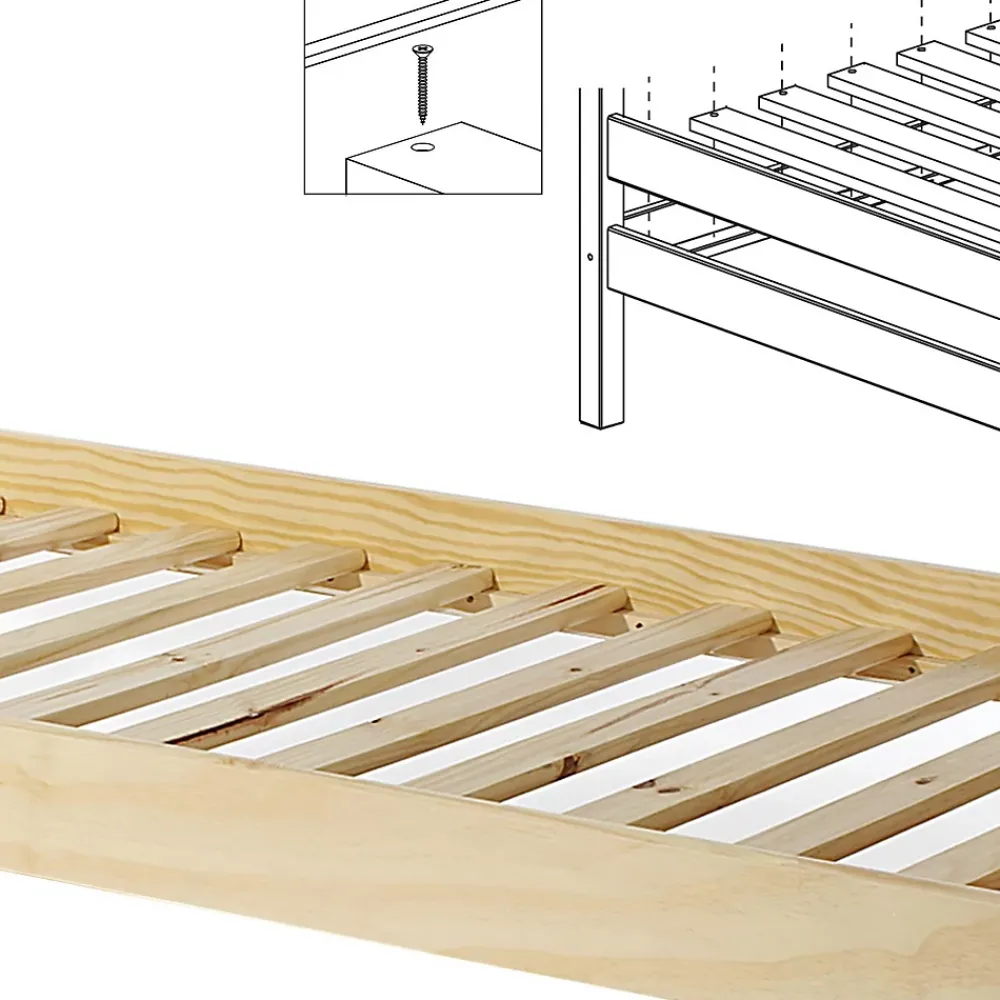 Idimex Sommier en pin massif, 15 lattes sans cadre, compatible couchage 80x190 et 80x200 cm* Sommier