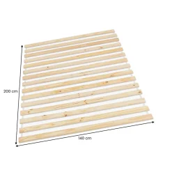 Idimex Sommier en pin massif, 15 lattes sans cadre, couchage 140 x 200 cm* Sommier