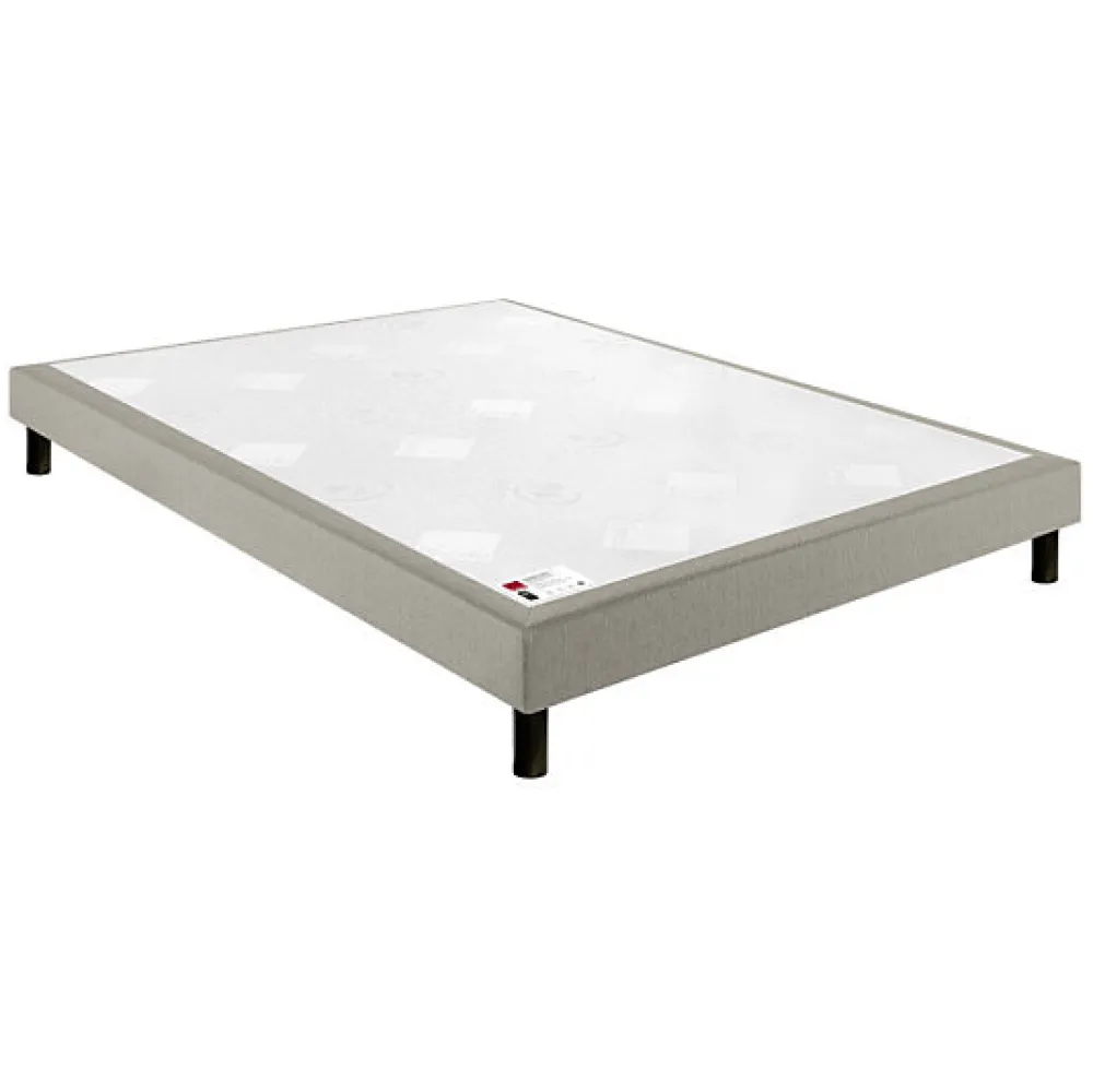 Epeda Sommier CONFORT FERME DECO NATURE 140x200 Chiné Naturel Lattes* Sommier