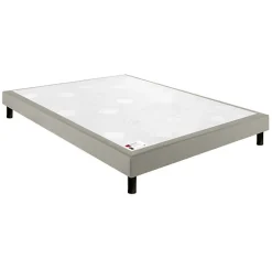 Epeda Sommier CONFORT FERME DECO NATURE 100x200 Tissu gris foncé Lattes* Sommier